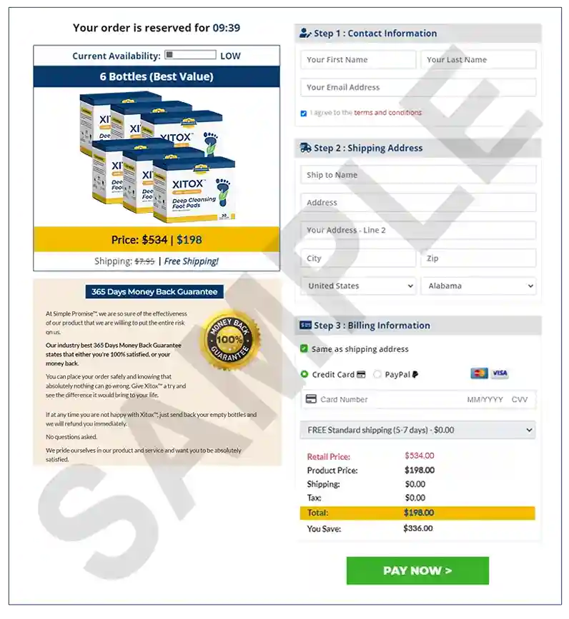 Xitox Order Page